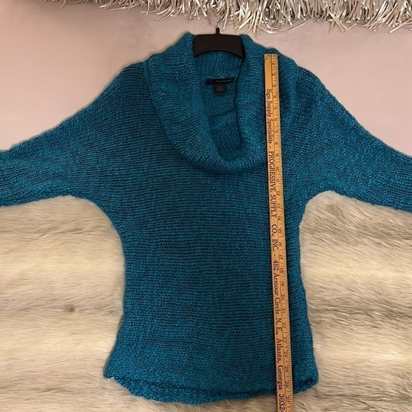 CALVIN KLEIN JEANS Small Teal Green Cowl Turtleneck Loose Knobby Knit Sweater - Picture 11 of 15